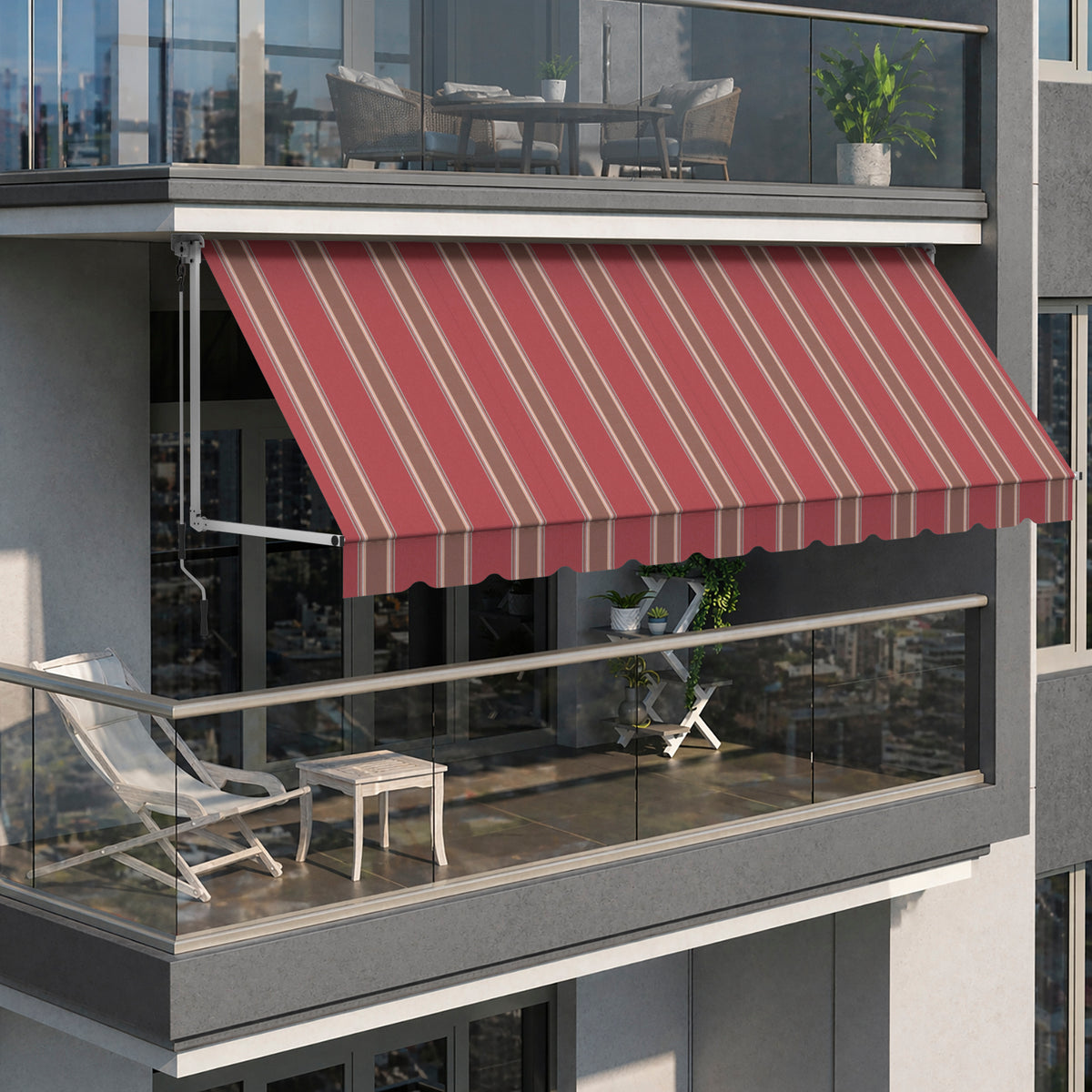 Copertină cu braț cădere Clasic Fancy Red