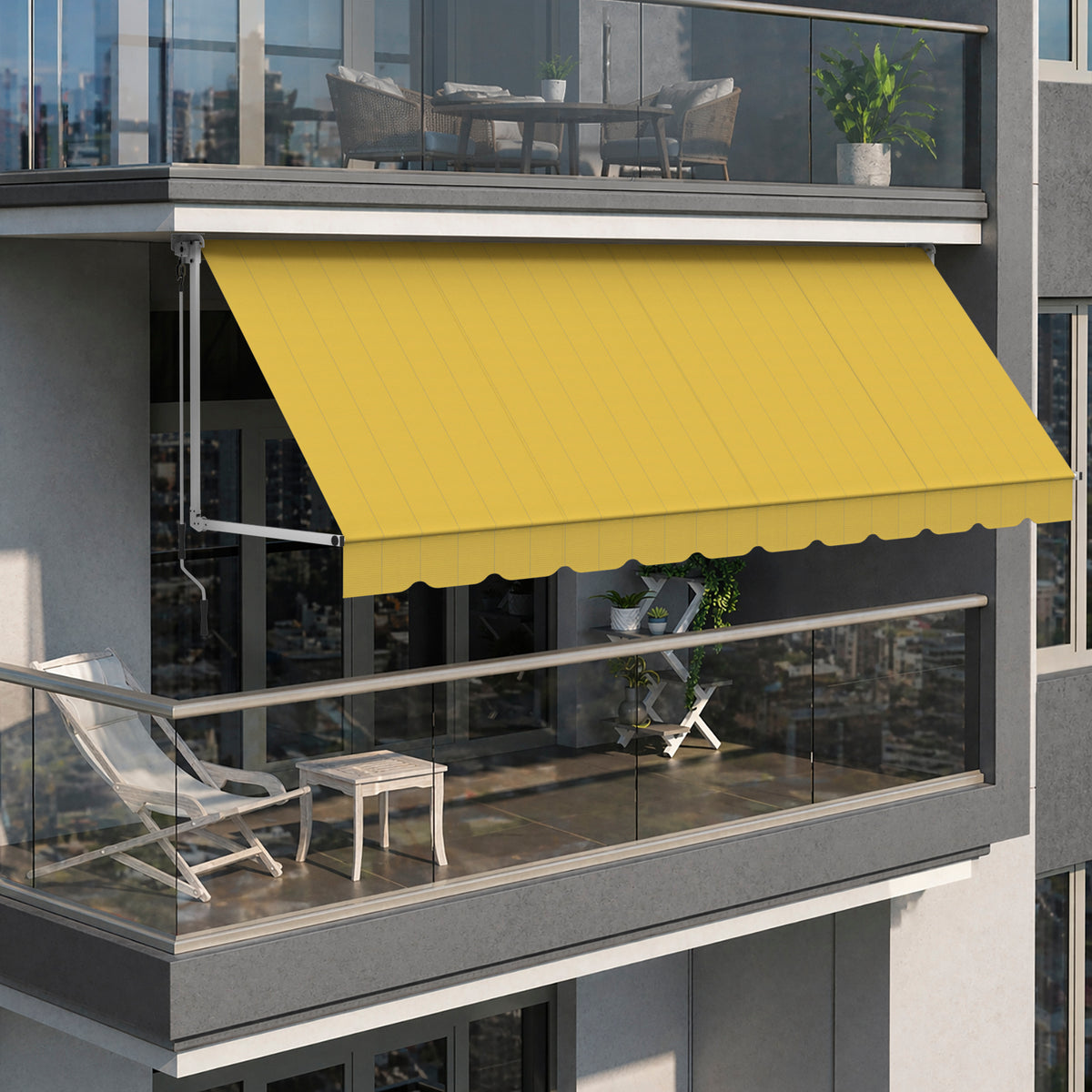 Copertină cu brațe coborâtoare Clasic British Yellow