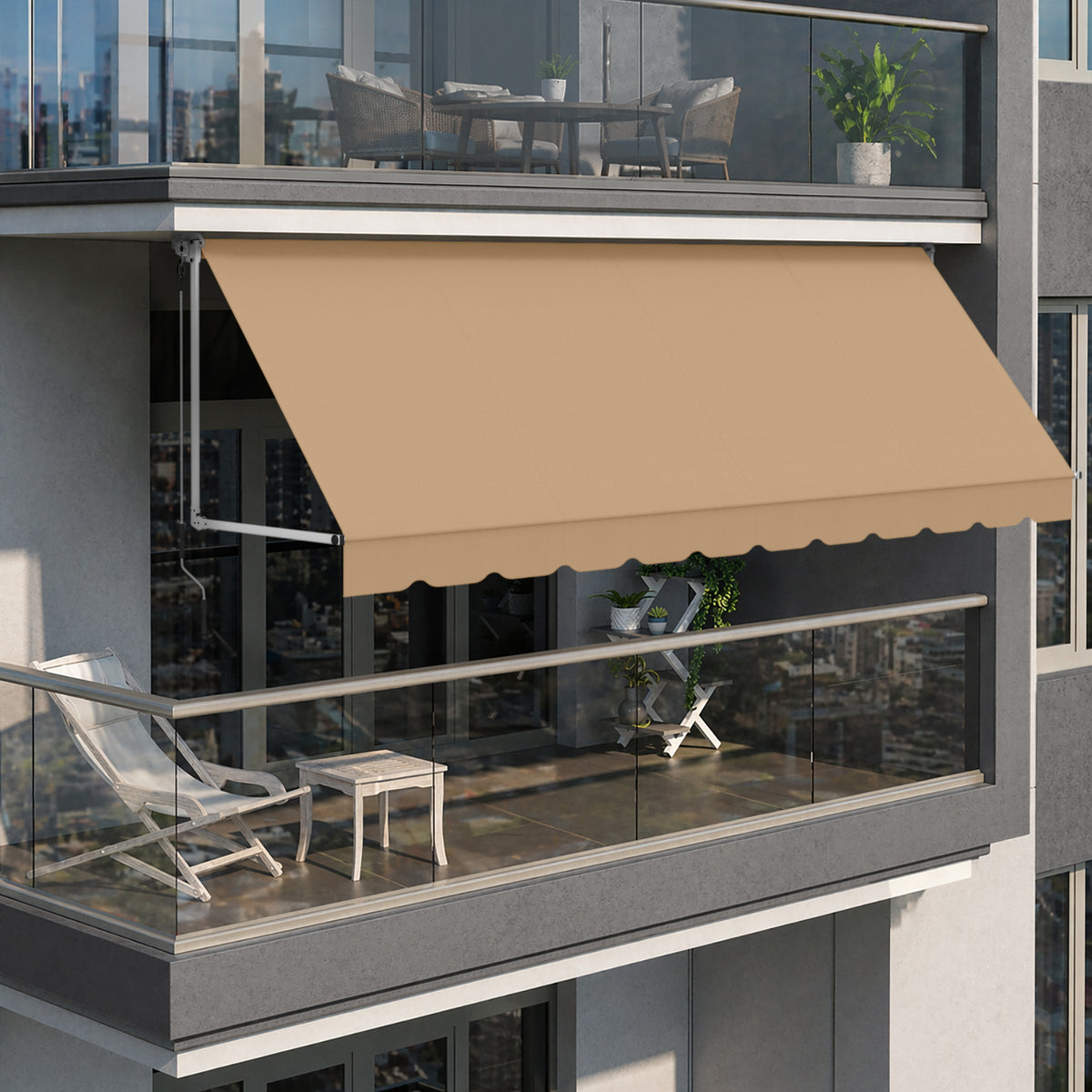 Copertină cu brațe coborâtoare Clasic Sesame Beige