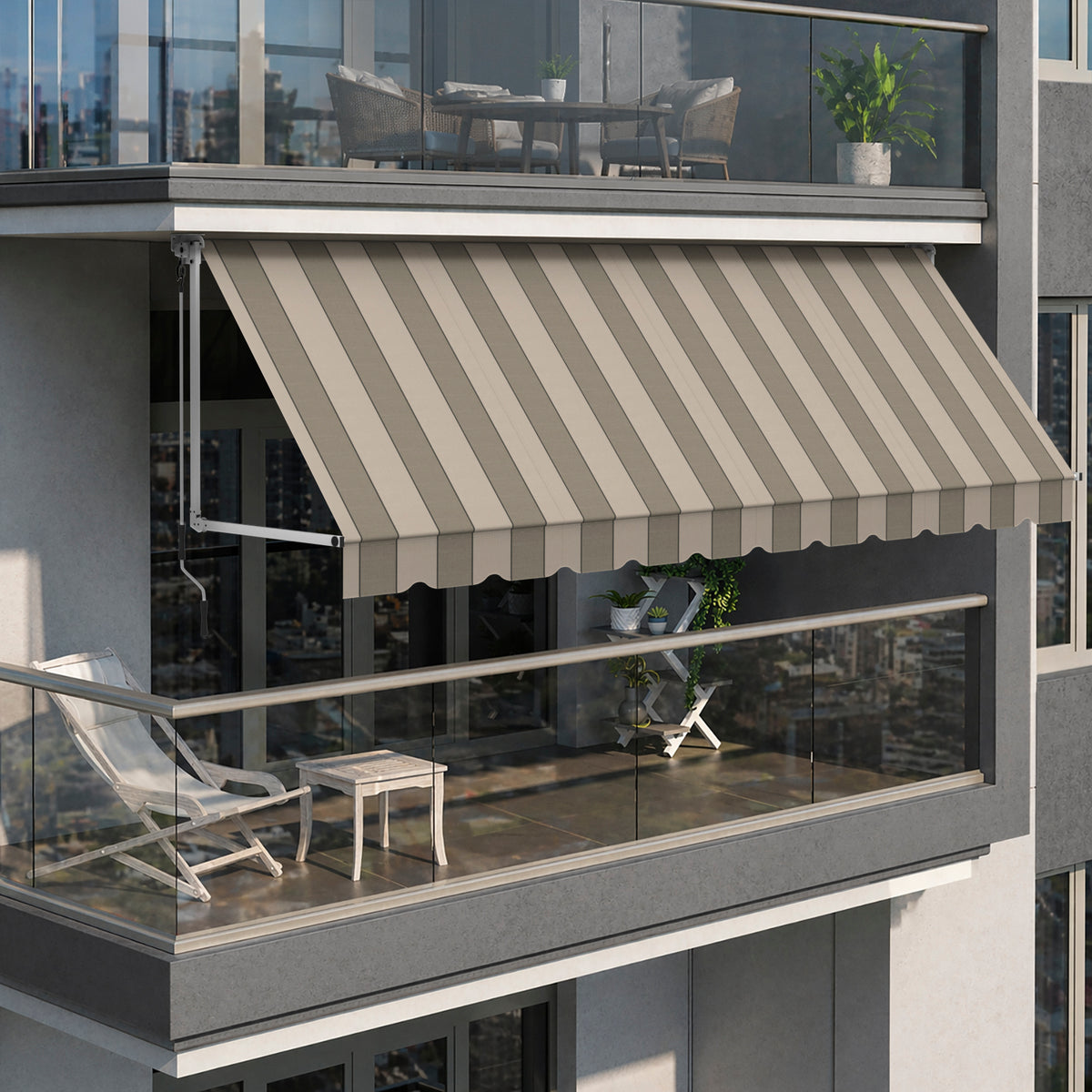 Copertină cu brațe coborâtoare Clasic Elegant Ray Chocolate