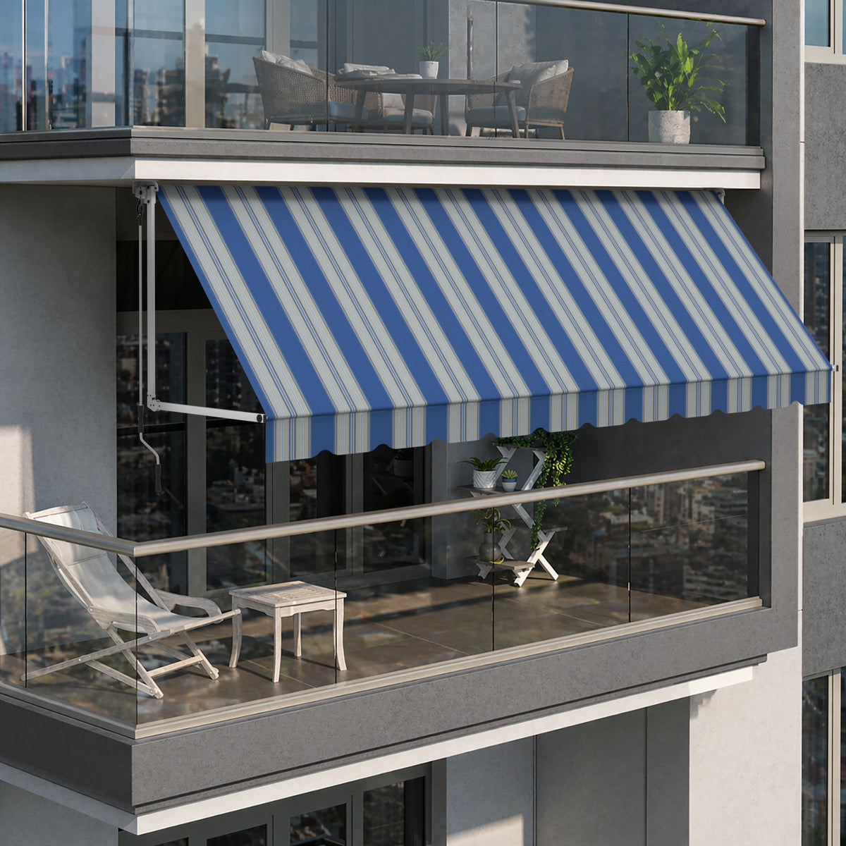 Copertină cu brațe căzătoare Clasic Marina Blue