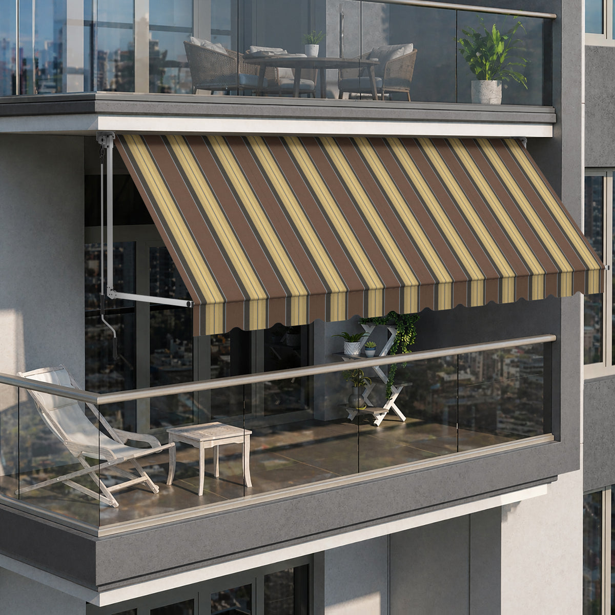 Copertină cu brațe coborâtoare Clasic Cocoa Shades