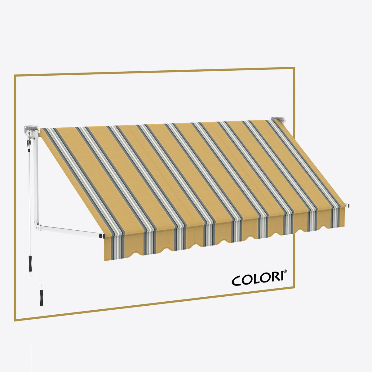 Copertină cu brațe coborâtoare clasică Mustard Grey