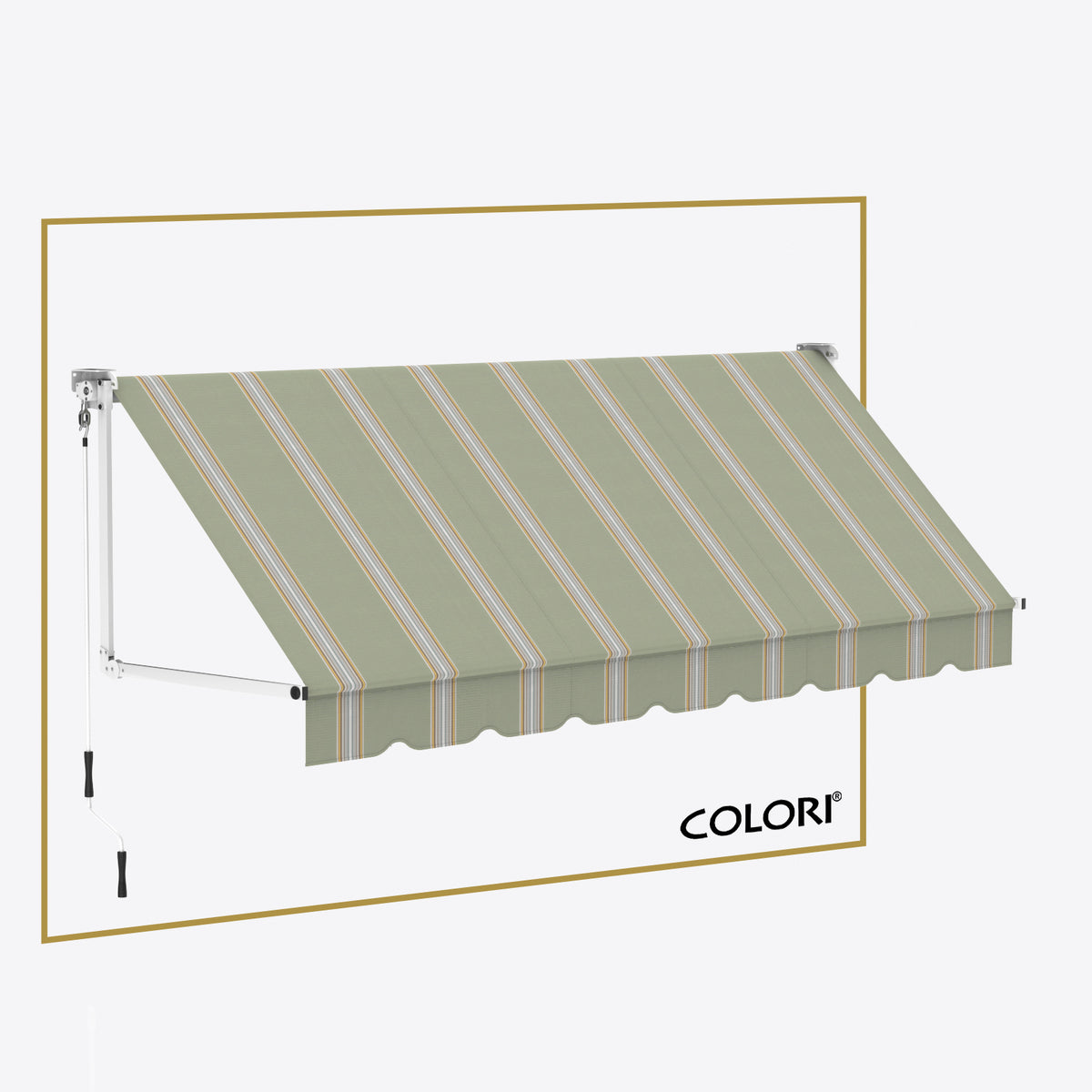 Copertină cu braț cădere clasică Soft Olive