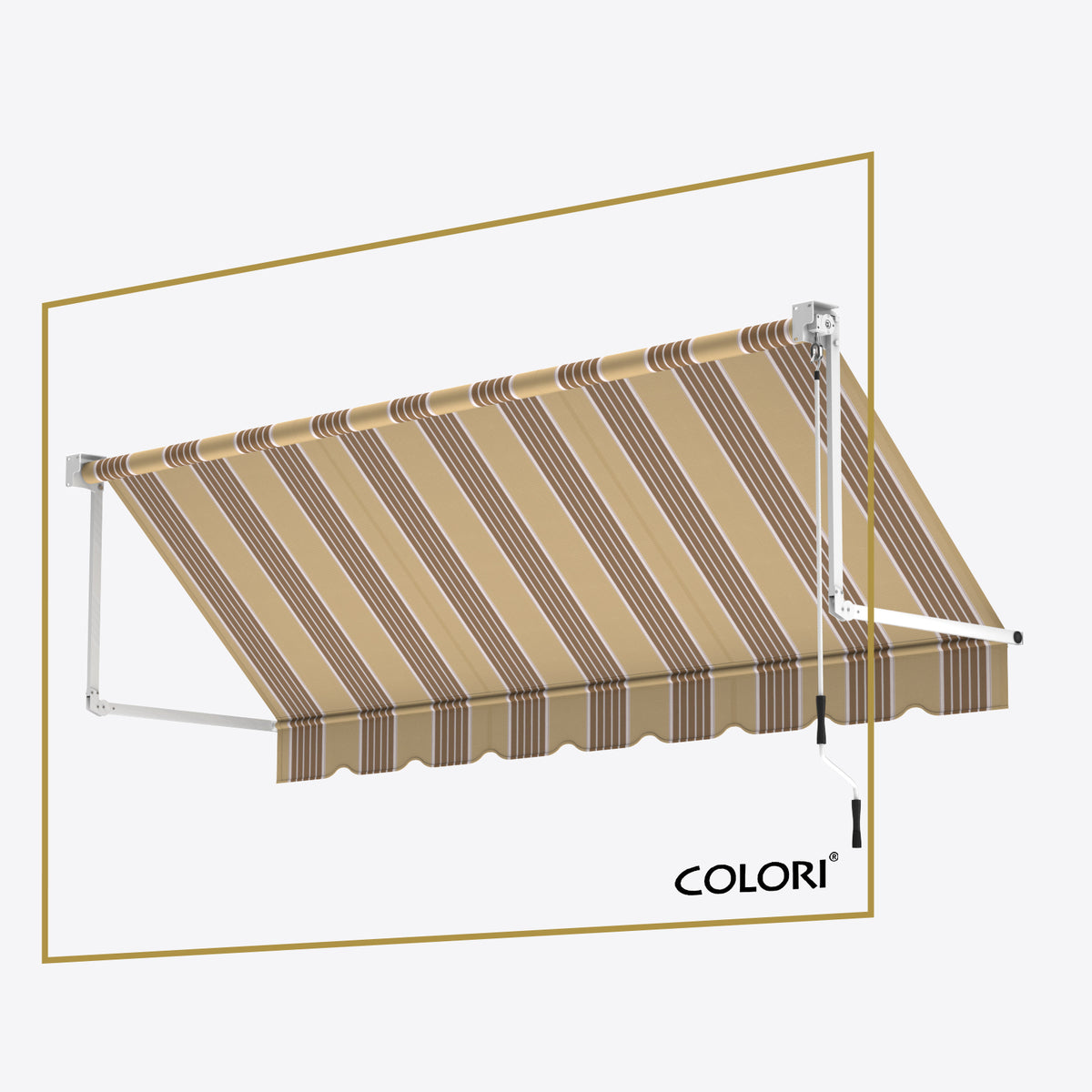 Copertină cu braț cădere clasică Sand Brown