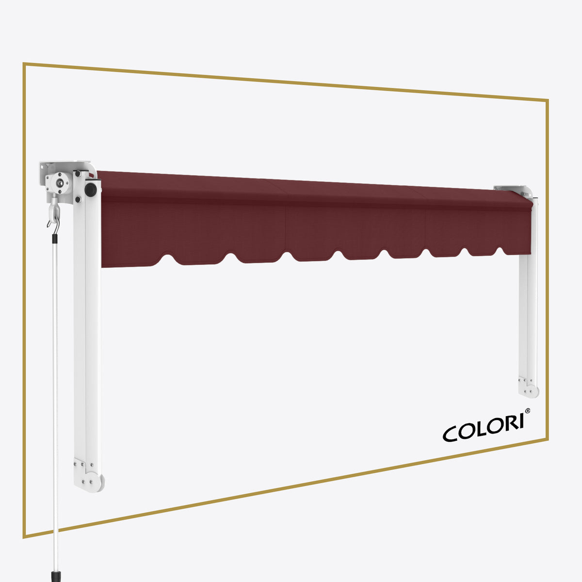 Copertină cu braț cădere clasică, culoarea vinului roșu