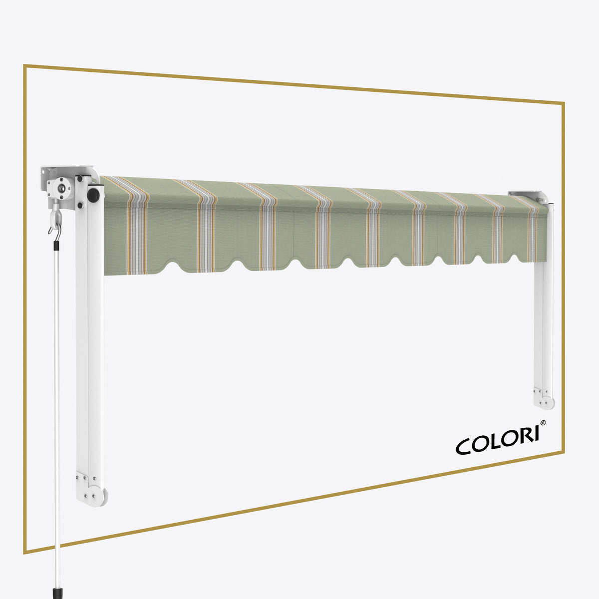 Copertină cu braț cădere clasică Soft Olive