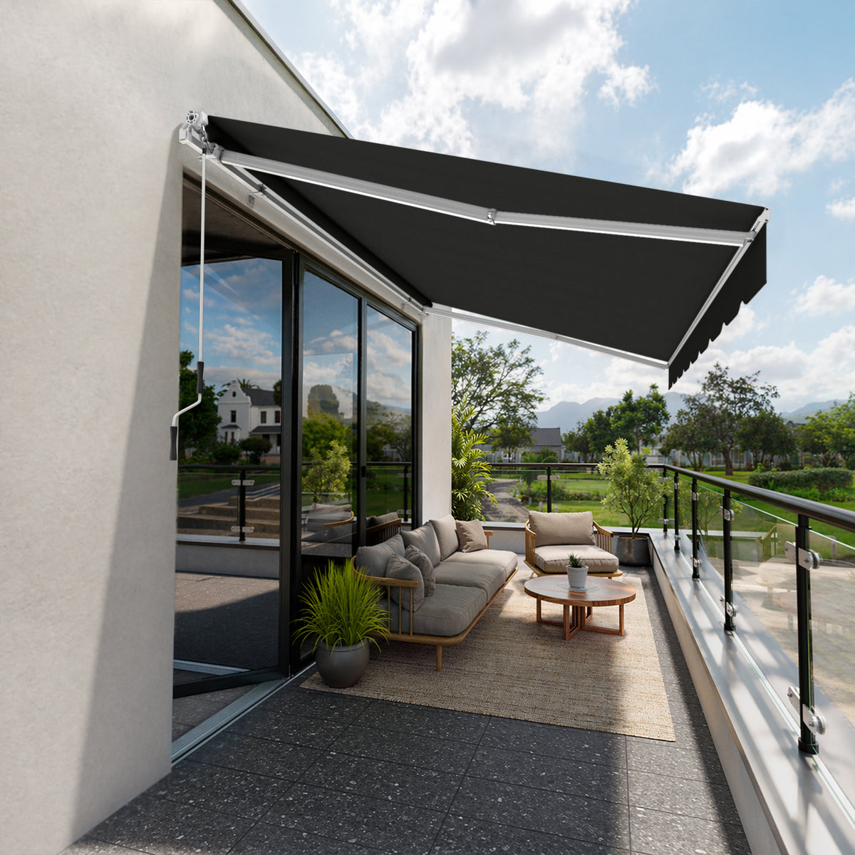 Marchiză cu brațe retractabile ECO Black