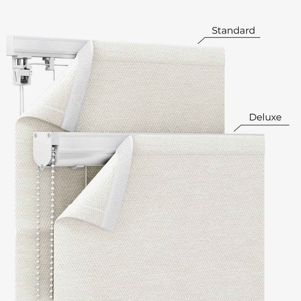 Herringbone White Sand Roman Blinds