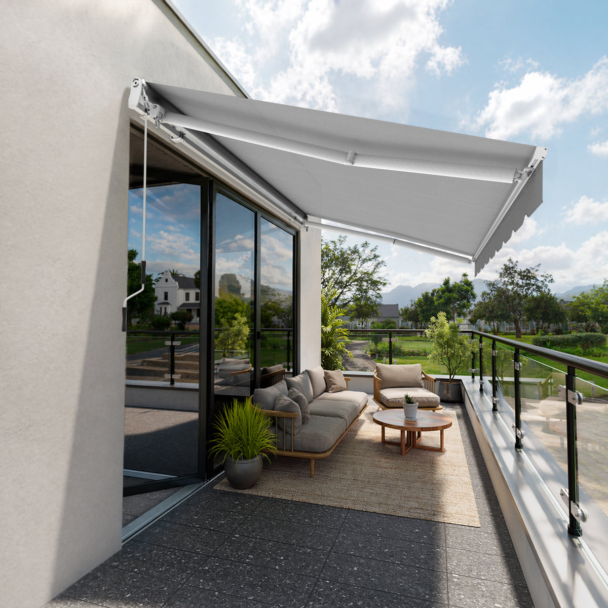 Copertină cu brațe articulate Mono Marble Grey