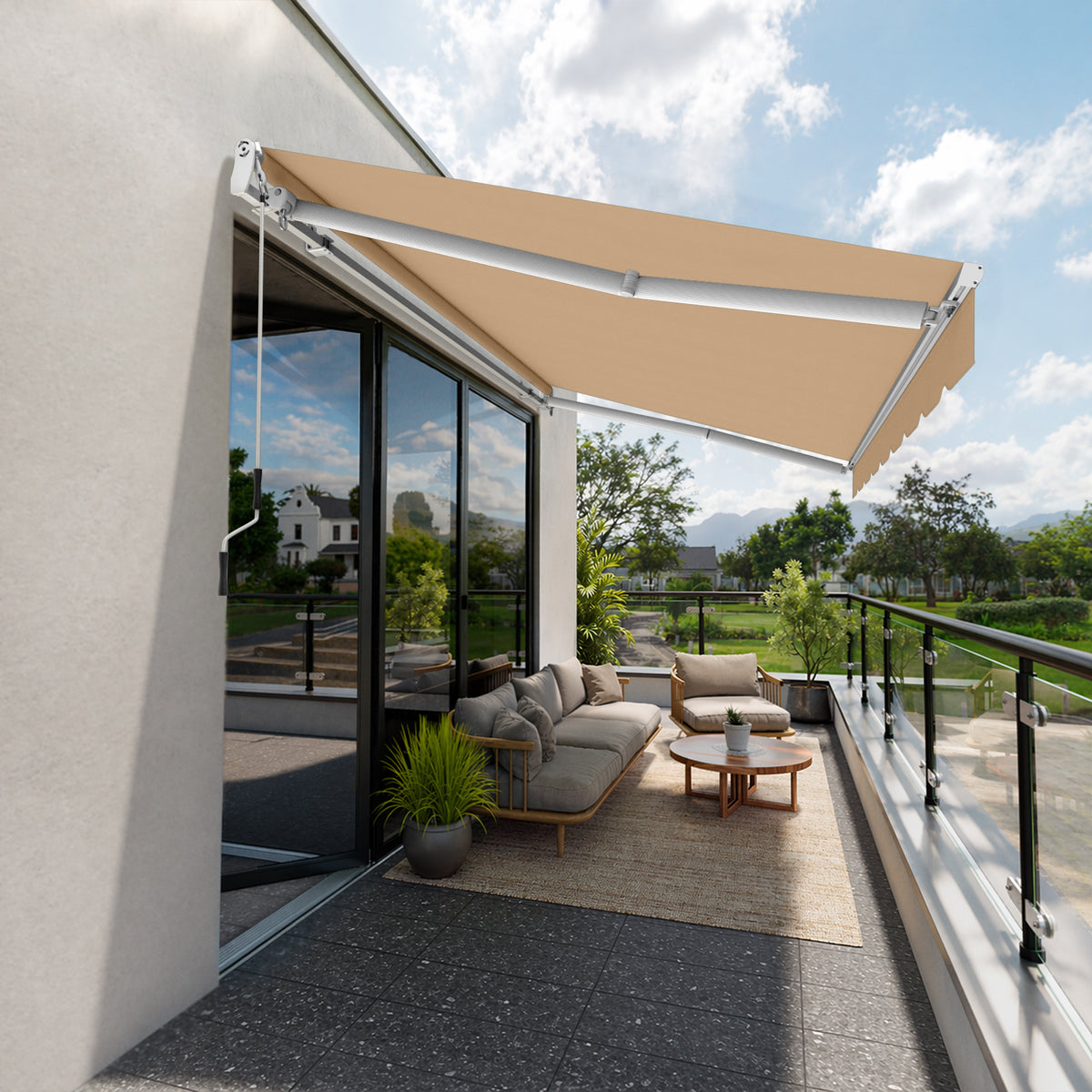 Copertină cu brațe articulate Mono, culoarea Sesame Beige