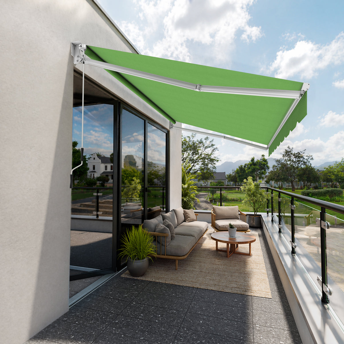 Copertină cu brațe articulate standard, culoarea verde papagal