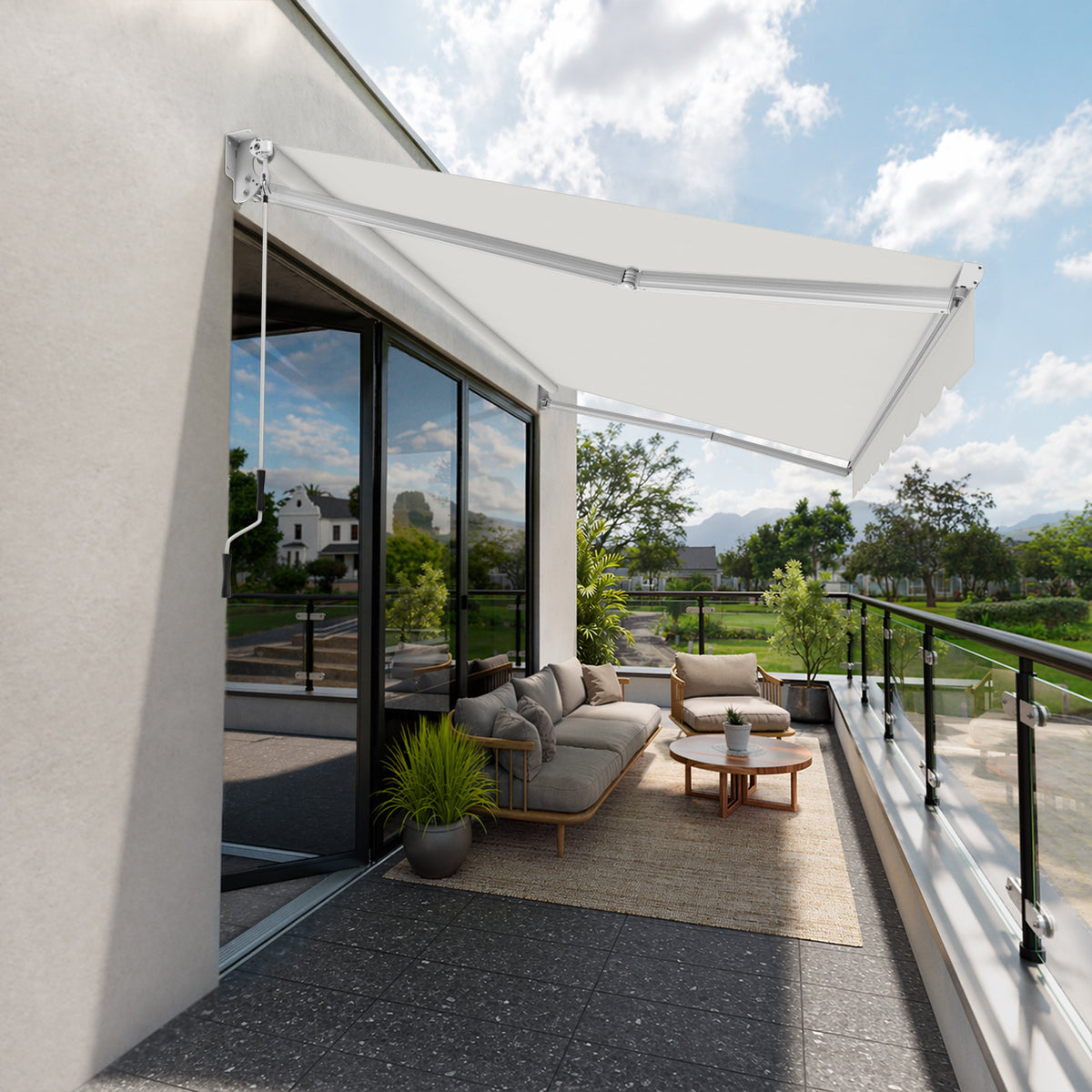 Marchiză cu brațe retractabile standard Mist Grey