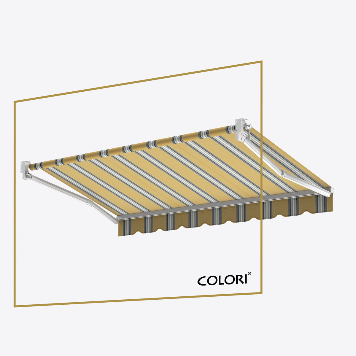 Copertină cu braț retractabil standard Mustard Grey