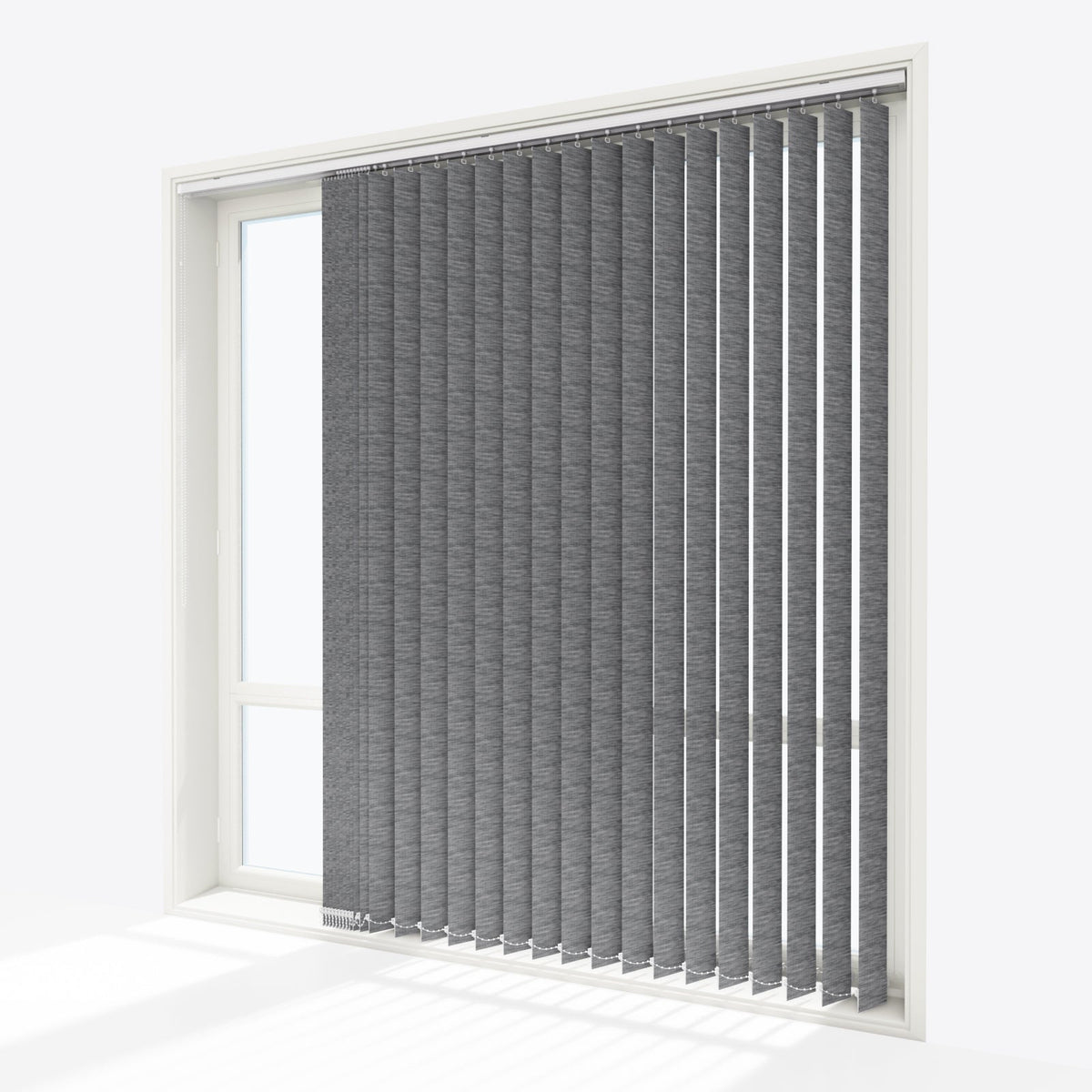 Designo Wood Steel Grey Vertical Blinds - Zen Shades