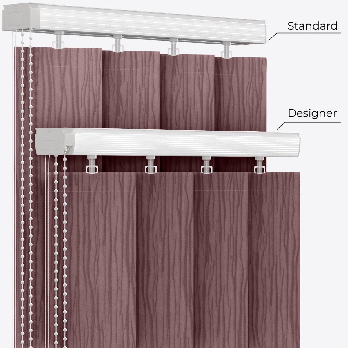 Gabi Rose Taupe Vertical Blinds - Zen Shades