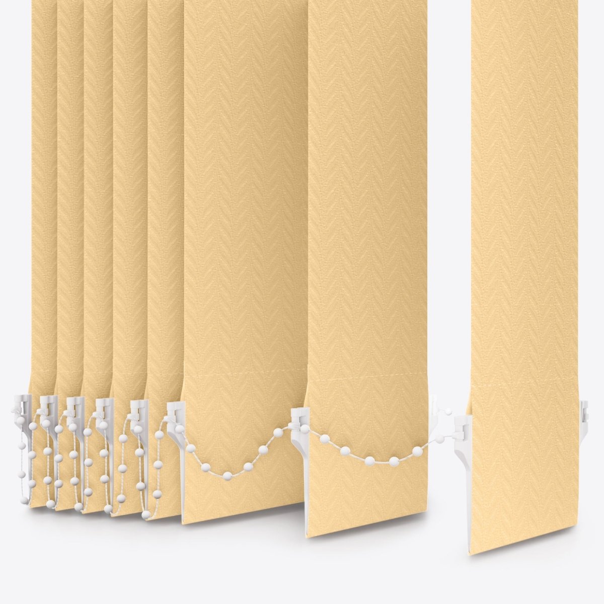 Herringbone Sandalwood Beige Vertical Blinds Replacement Slats - Zen Shades