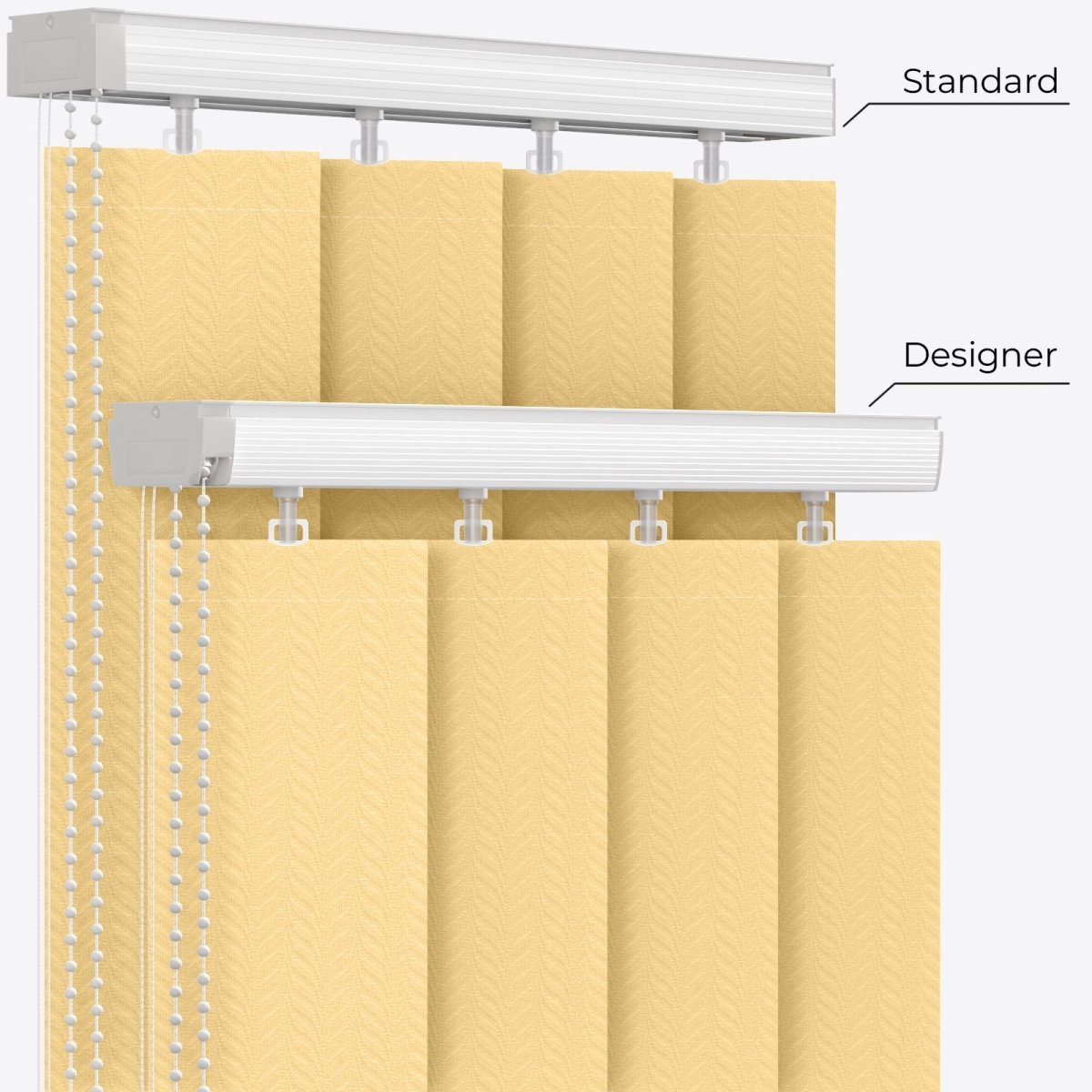 Herringbone Vespa Yellow Vertical Blinds - Zen Shades