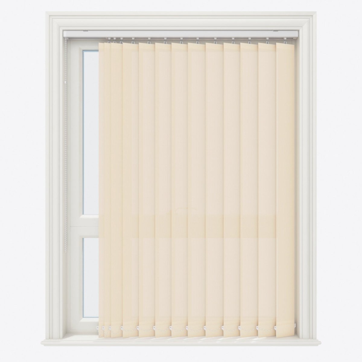 Pencil Stripe Gray Sand Vertical Blinds Replacement Slats - Zen Shades