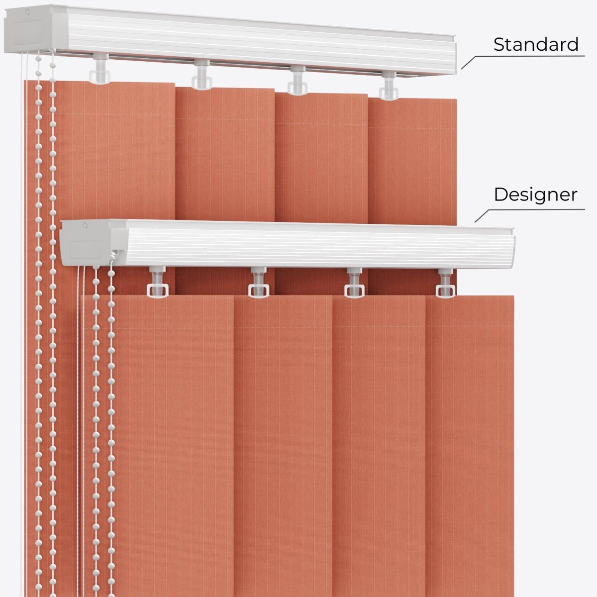 Pencil Stripe Langoustino Vertical Blinds - Zen Shades