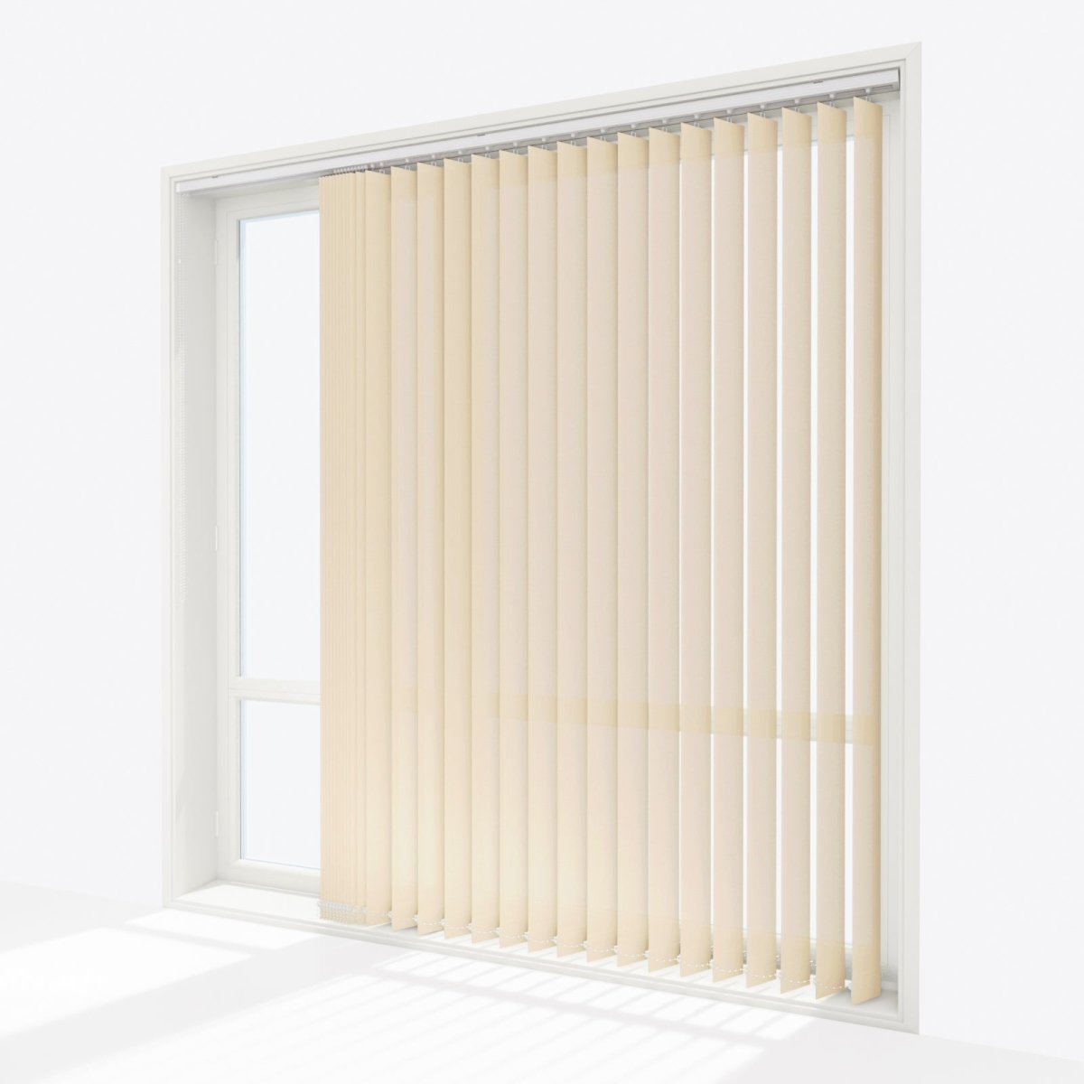 Pencil Stripe White Smoke Vertical Blinds Replacement Slats - Zen Shades