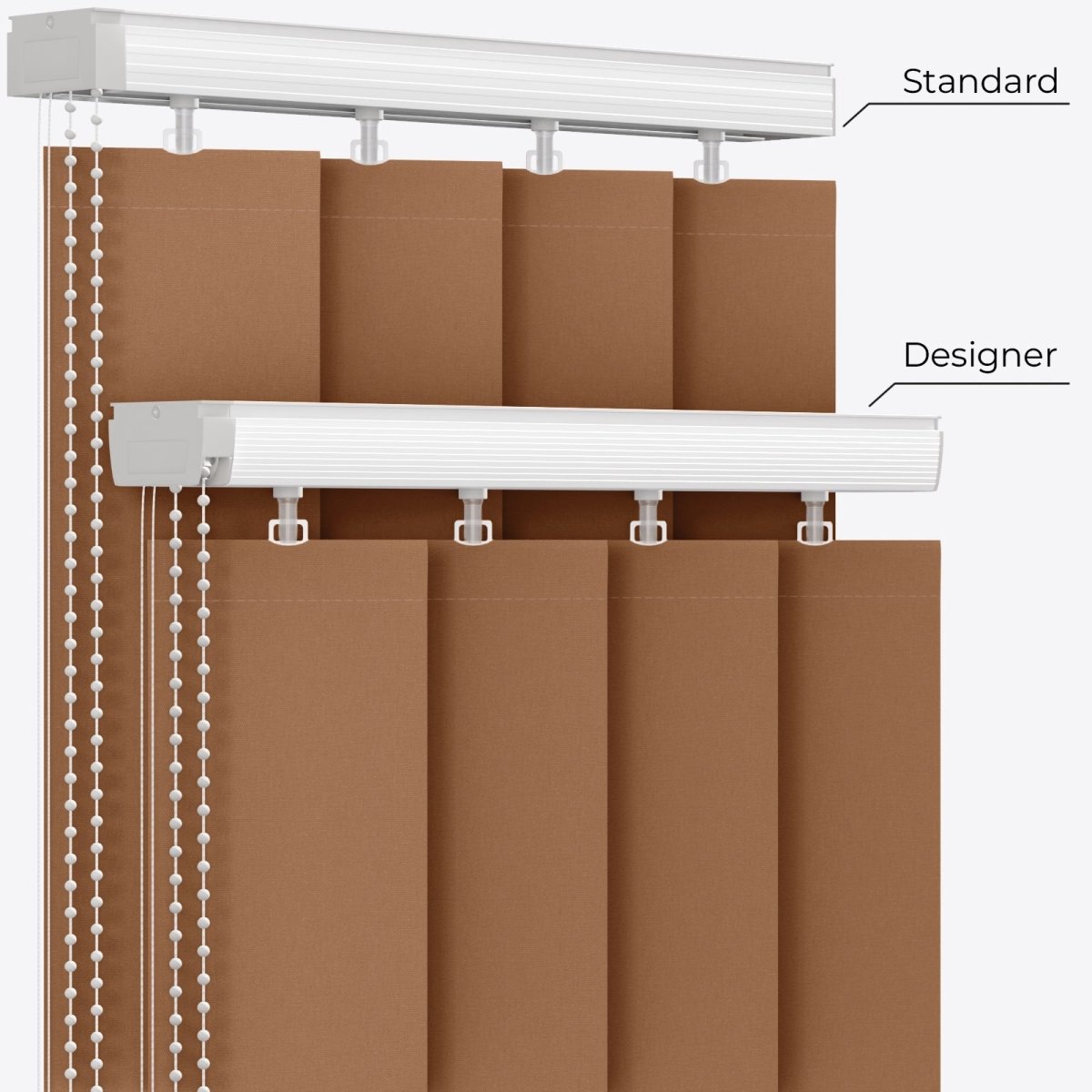 Pristine Cashew Blackout Vertical Blinds - Zen Shades