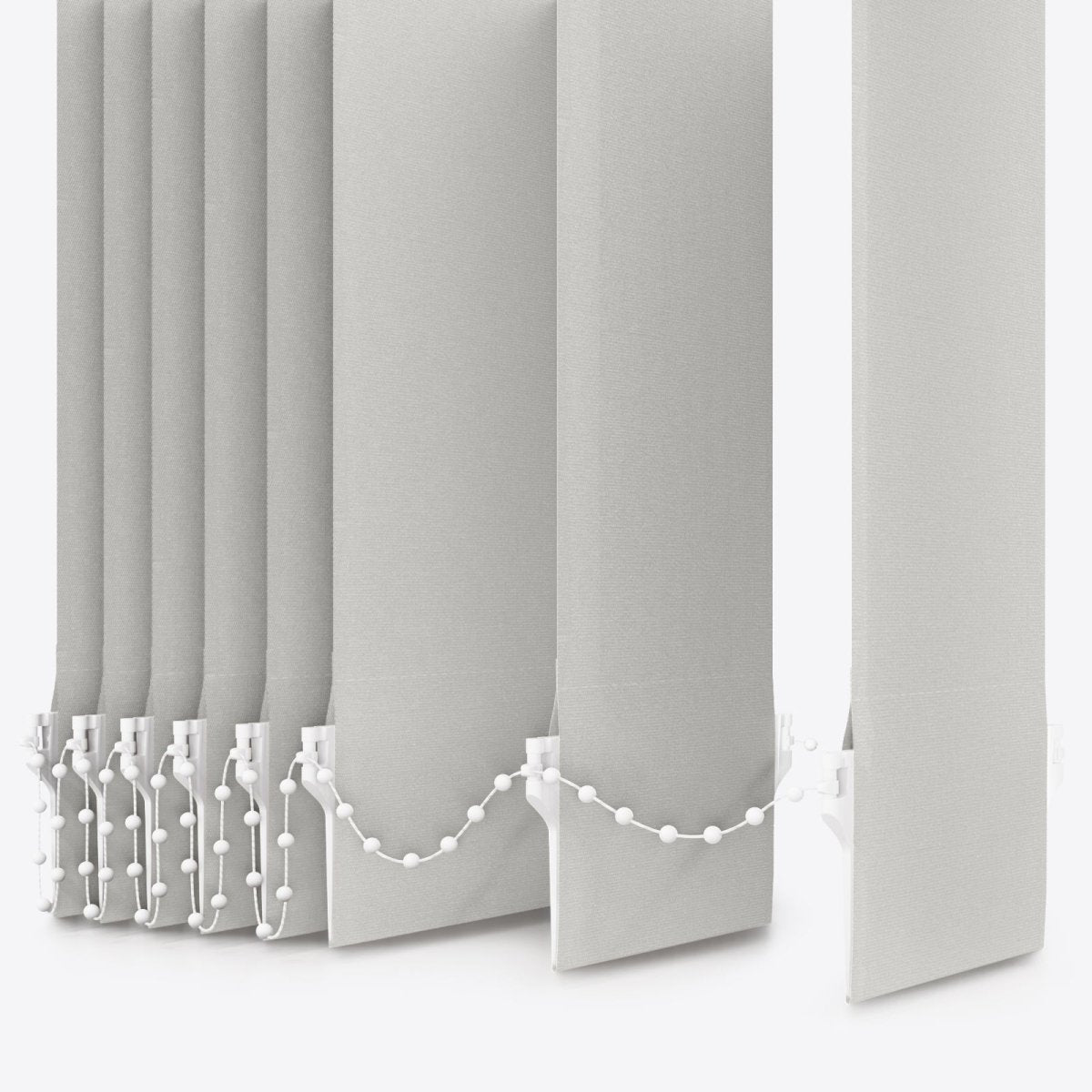 Pristine Grey Mist Blackout Vertical Blinds - Zen Shades