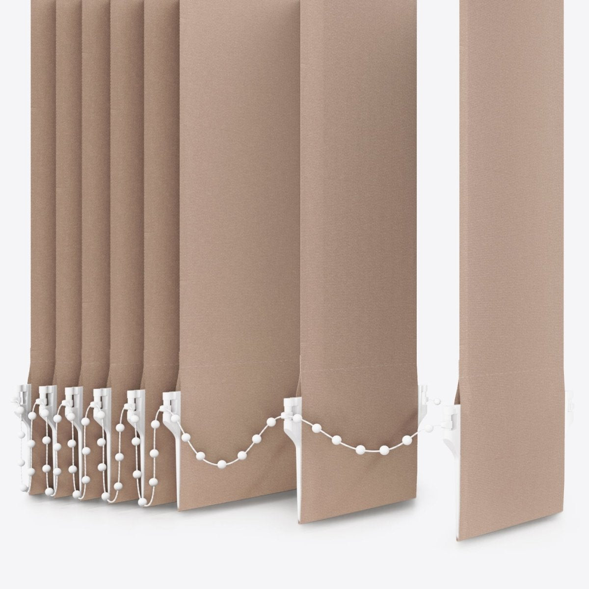 Pristine Savannah Tan Blackout Vertical Blinds - Zen Shades