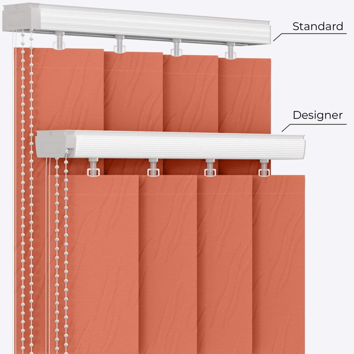 Solo Mandarin Orange Vertical Blinds - Zen Shades