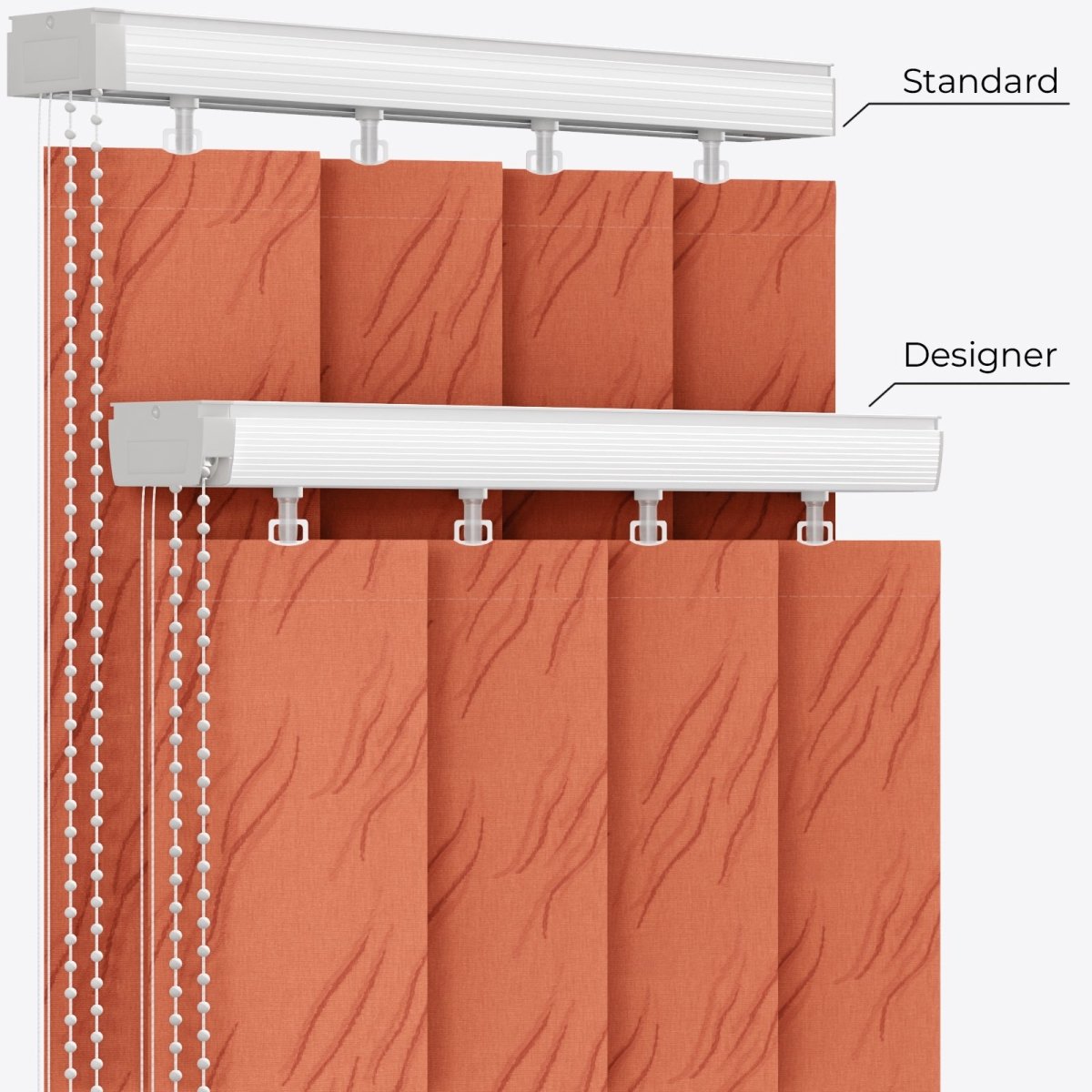 Solo Salmon Pink Vertical Blinds - Zen Shades