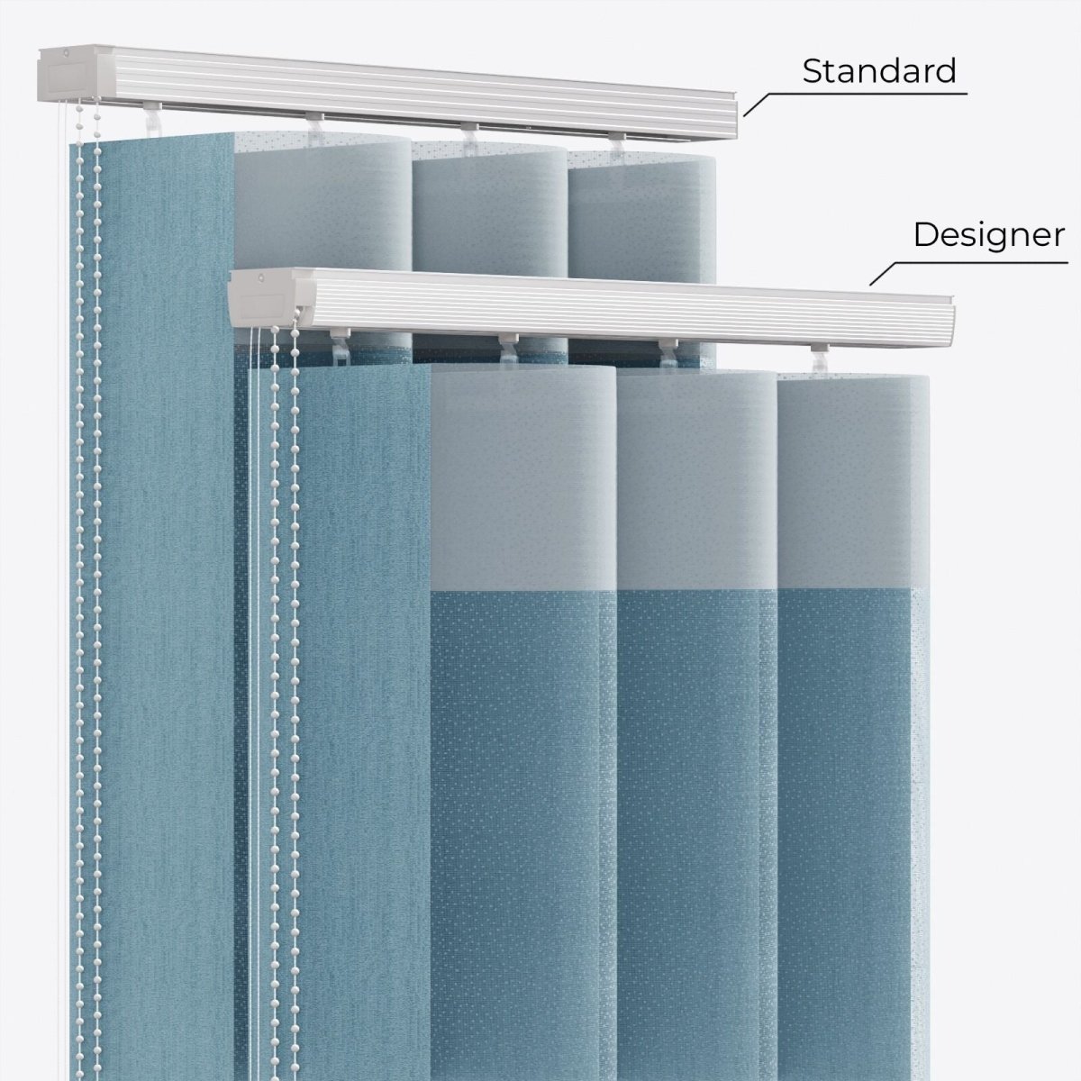 Spotted Colonial Blue Day & Night Vertical Sheer 40cm - Zen Shades