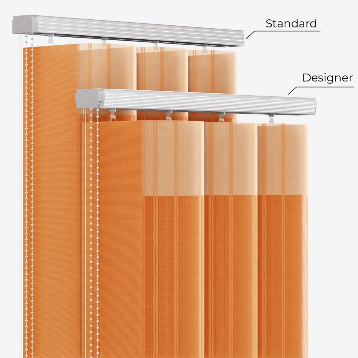 Stripe Apricot Tan Day & Night Vertical Sheer 40cm - Zen Shades
