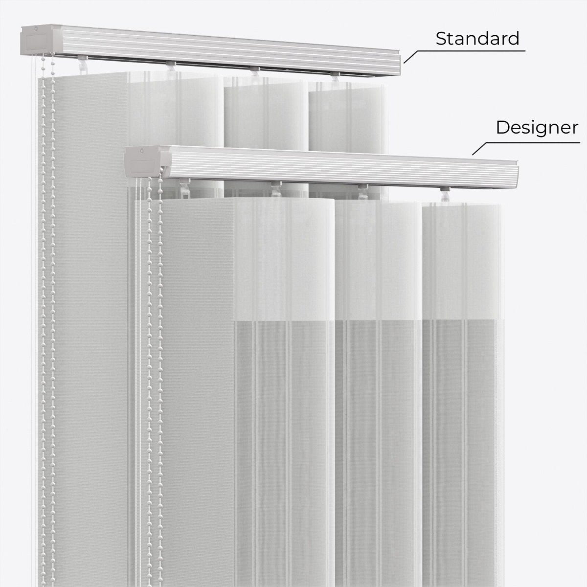 Stripe Flint Gray Day & Night Vertical Sheer 40cm - Zen Shades