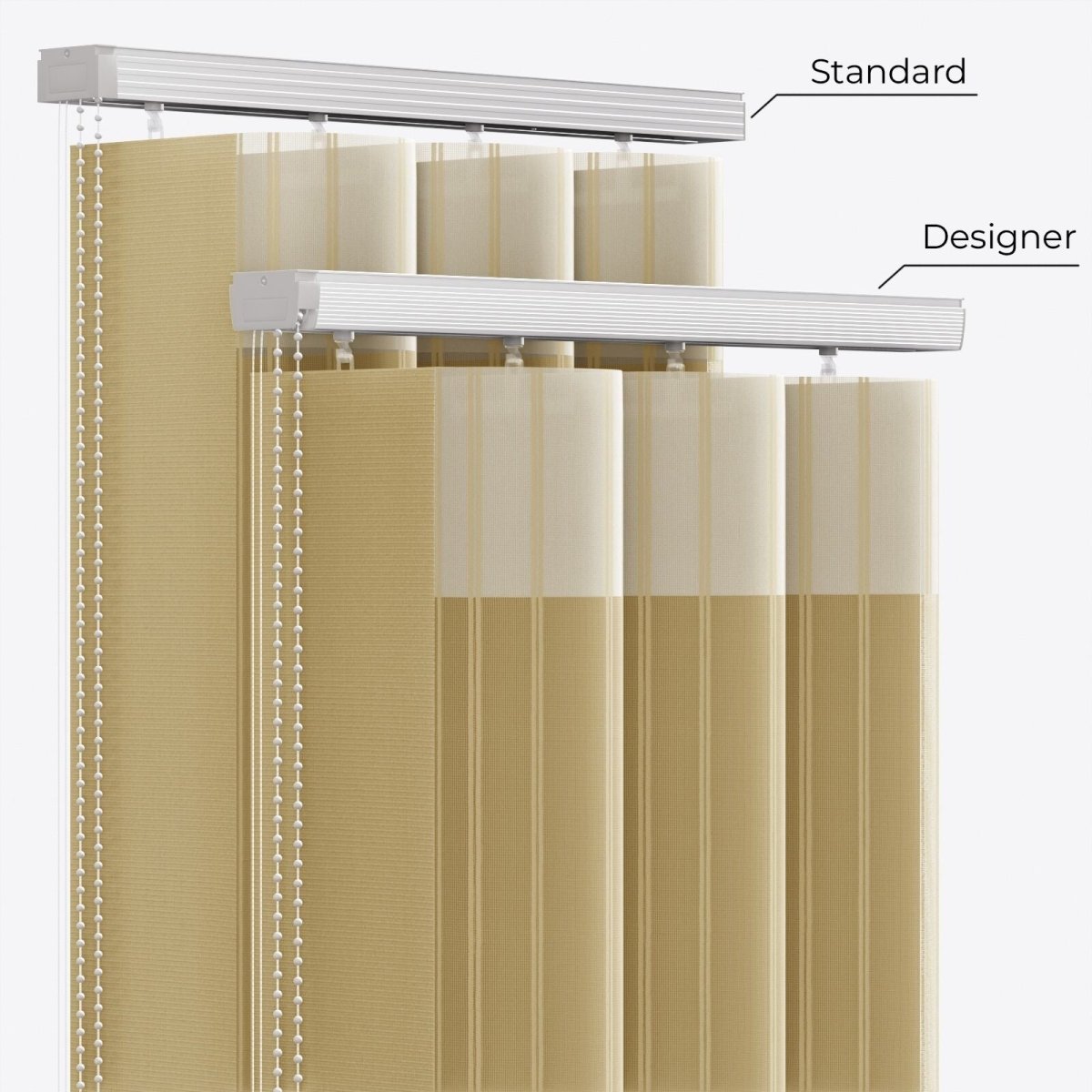 Stripe Moonstone Day & Night Vertical Sheer 40cm - Zen Shades