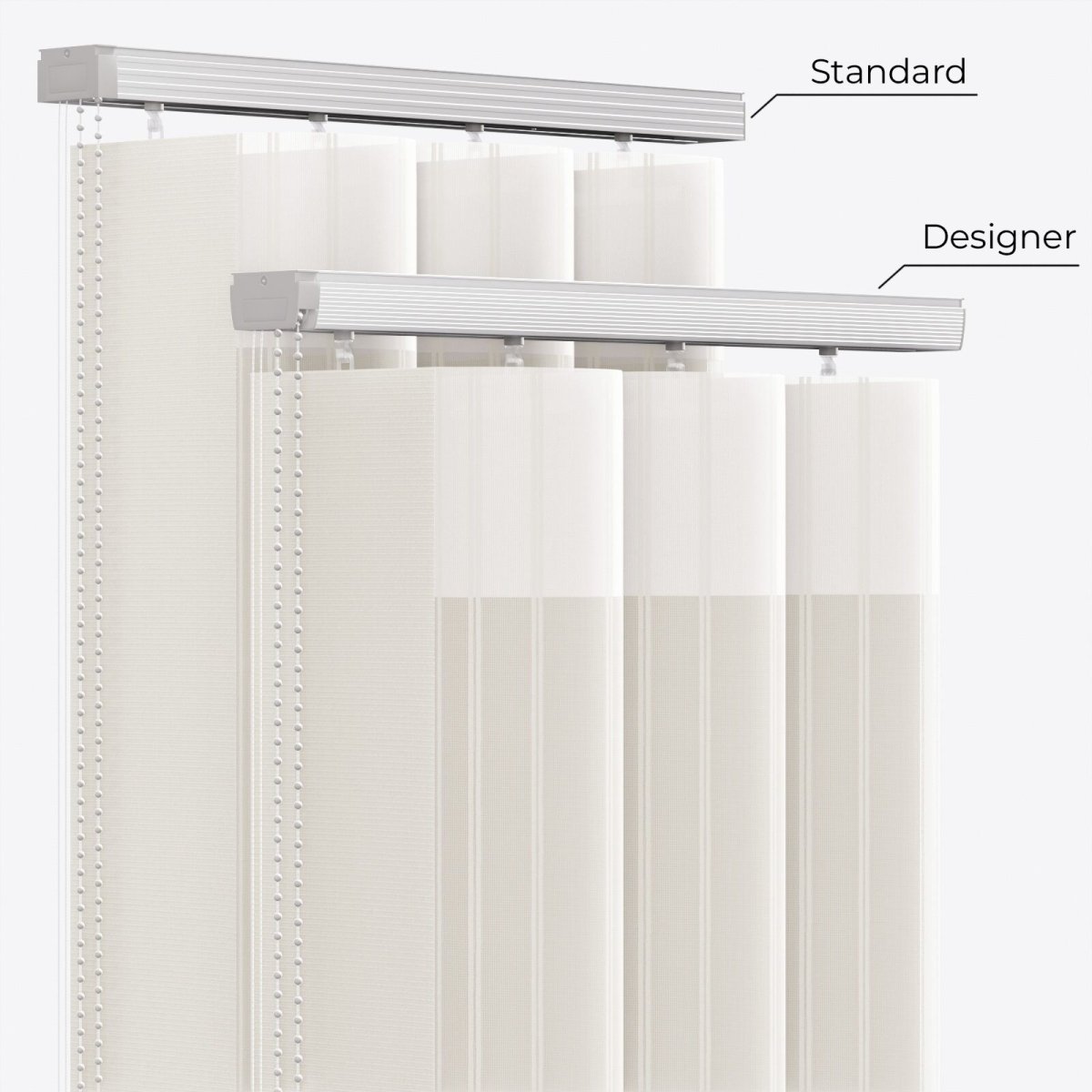 Stripe Star White Day & Night Vertical Sheer 40cm - Zen Shades