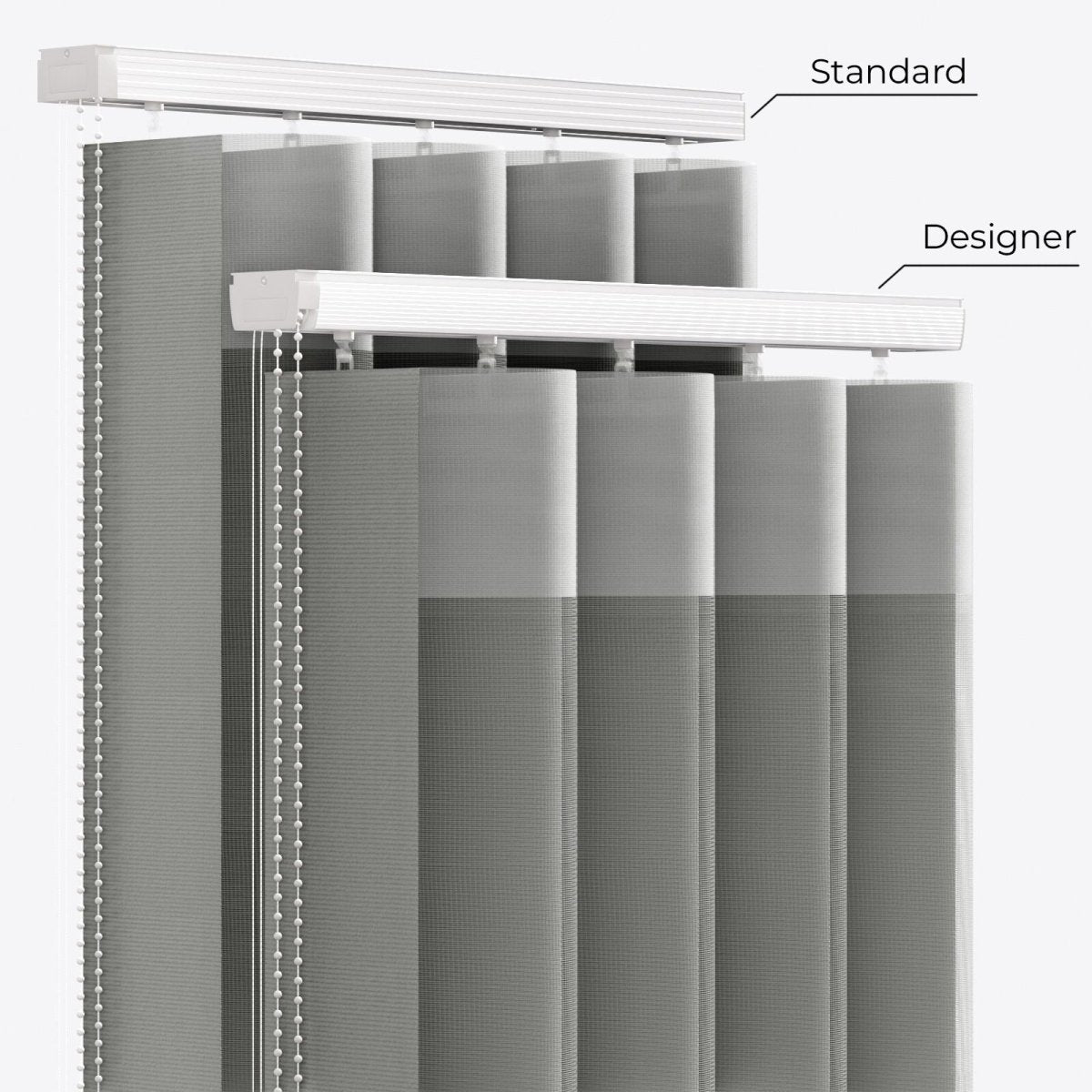 Supreme Dove Grey Day & Night Vertical Sheer 33cm - Zen Shades