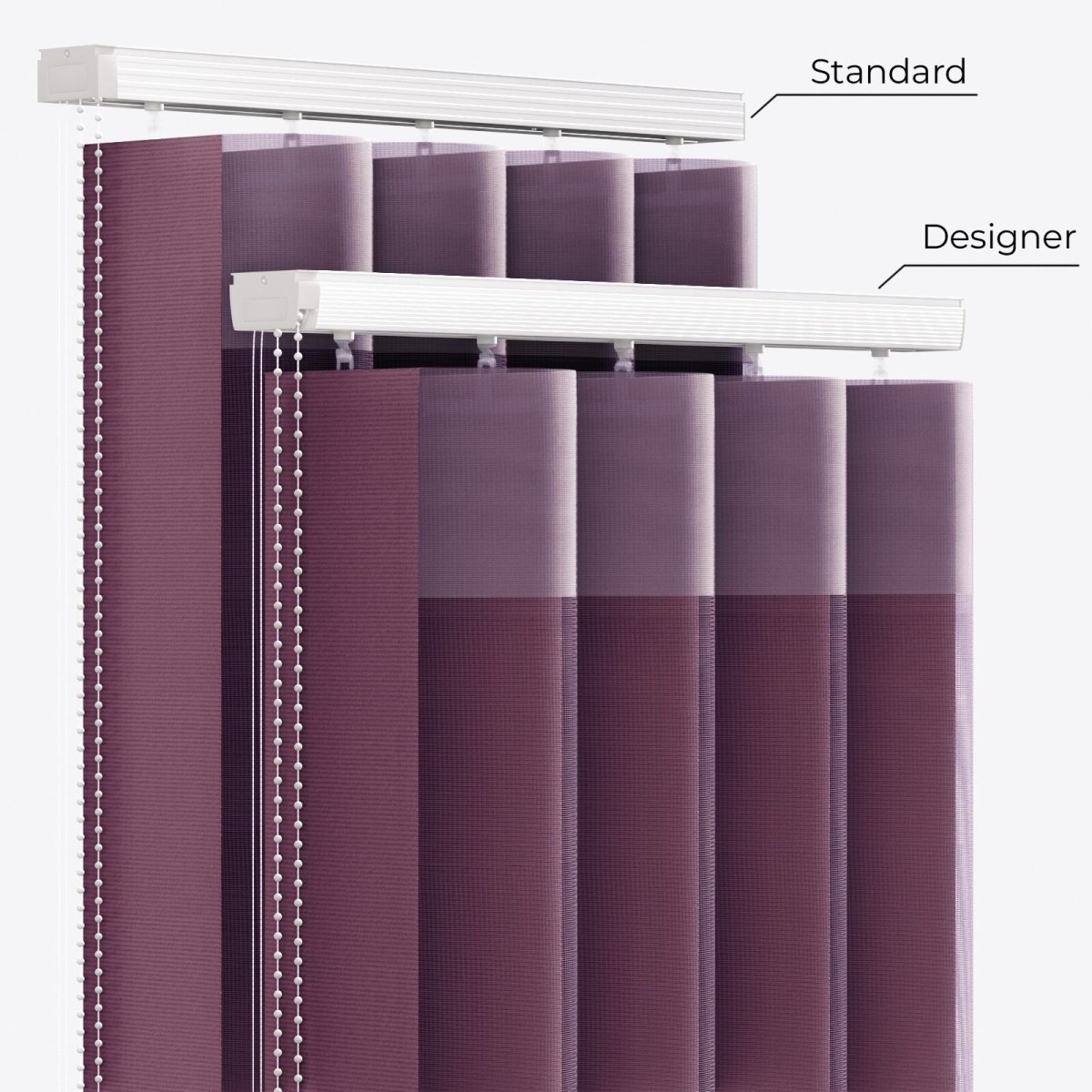 Supreme Grape Wine Day & Night Vertical Sheer 33cm - Zen Shades