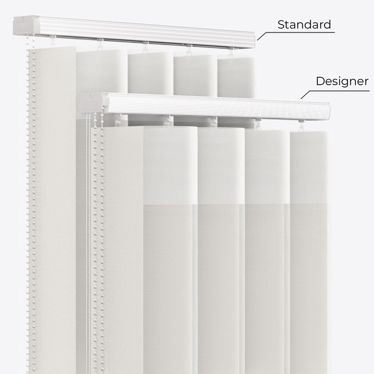 Supreme Light Gray Day & Night Vertical Sheer 33cm - Zen Shades