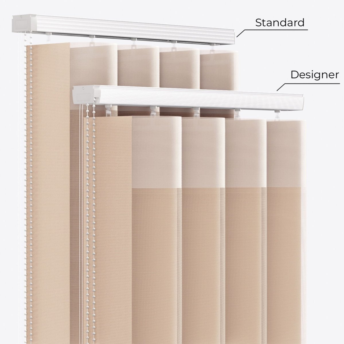 Supreme Travertine Day & Night Vertical Sheer 33cm - Zen Shades