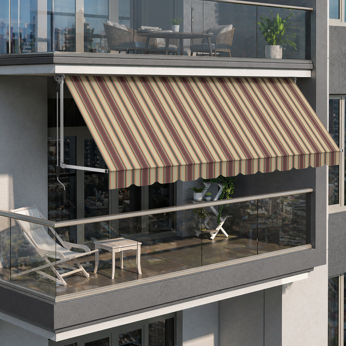 Copertină cu braț cădere clasică Warm Riviera