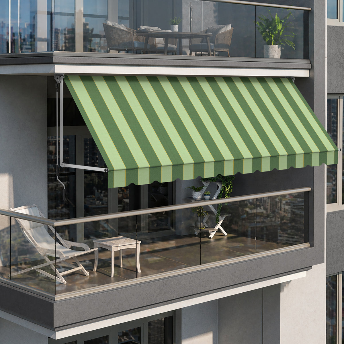 Copertină cu braț cădere clasică Green Oasis