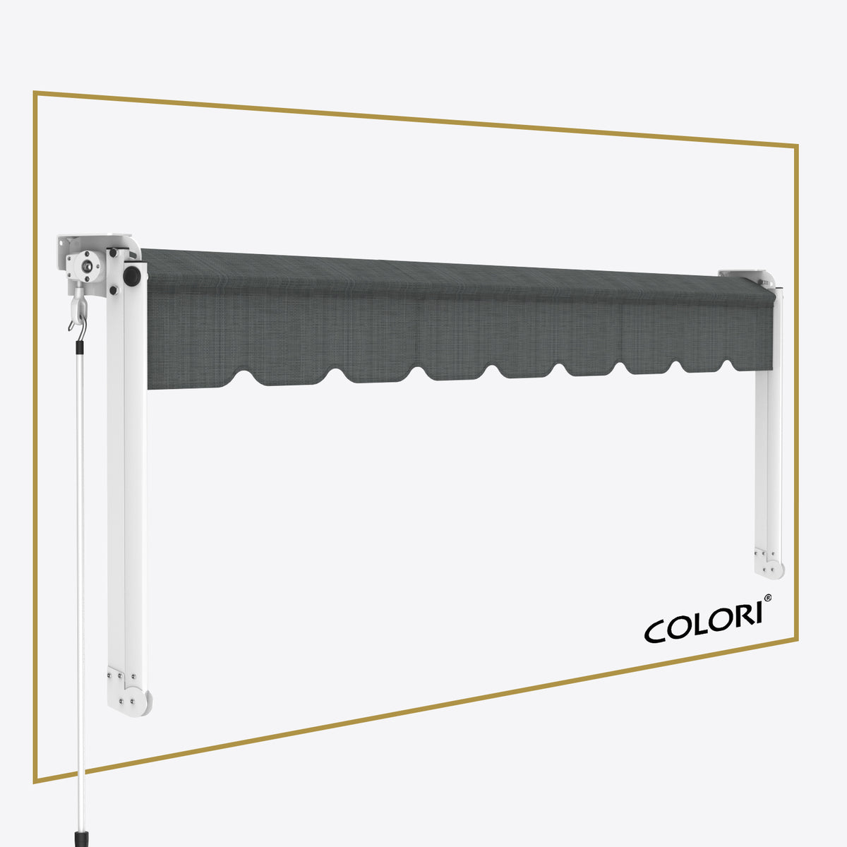 Copertină cu braț cădere clasic, Mouse Grey