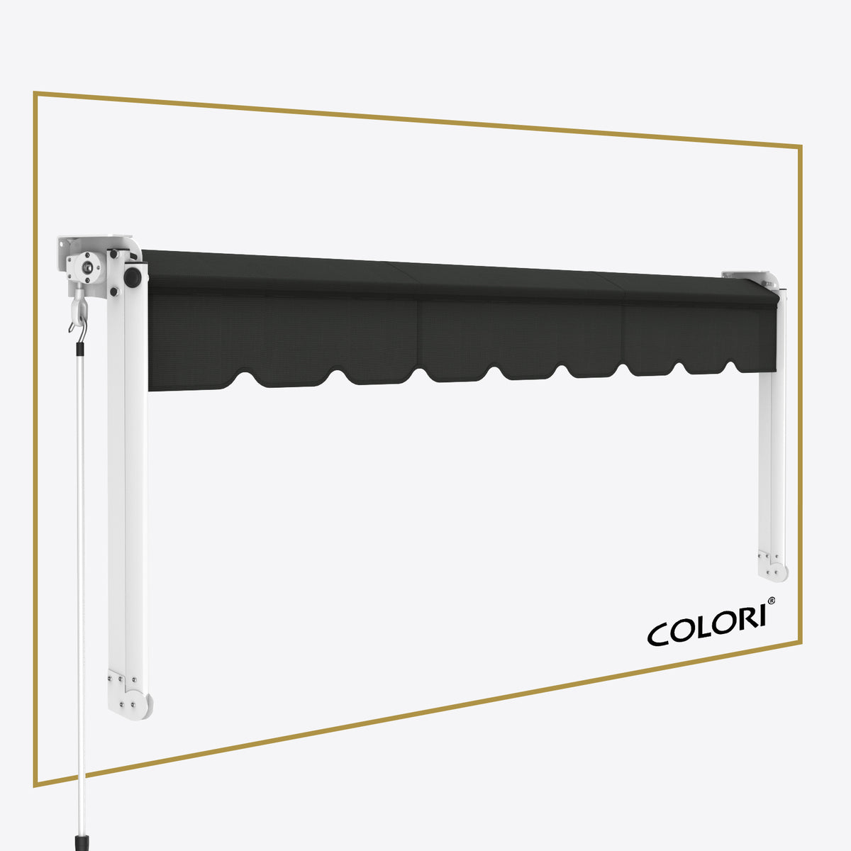 Copertină cu braț cădere clasică Onyx Black