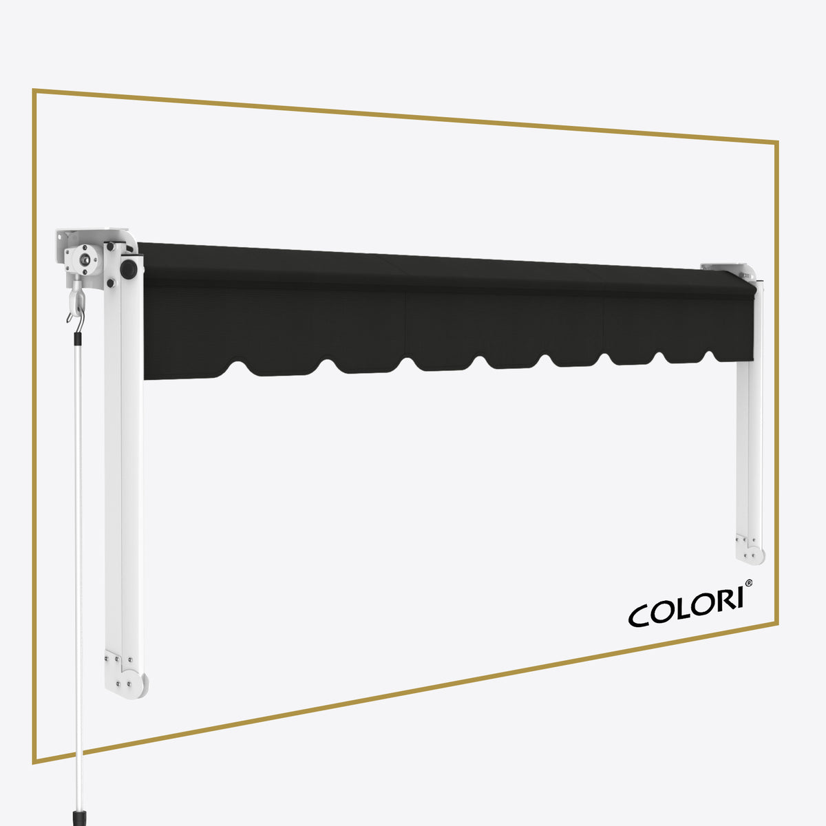 Copertină cu braț cădere clasică negru