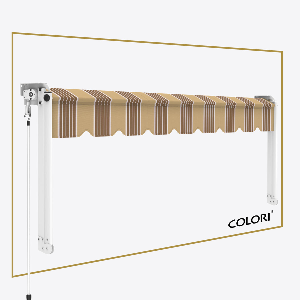Copertină cu braț cădere clasică Sand Brown