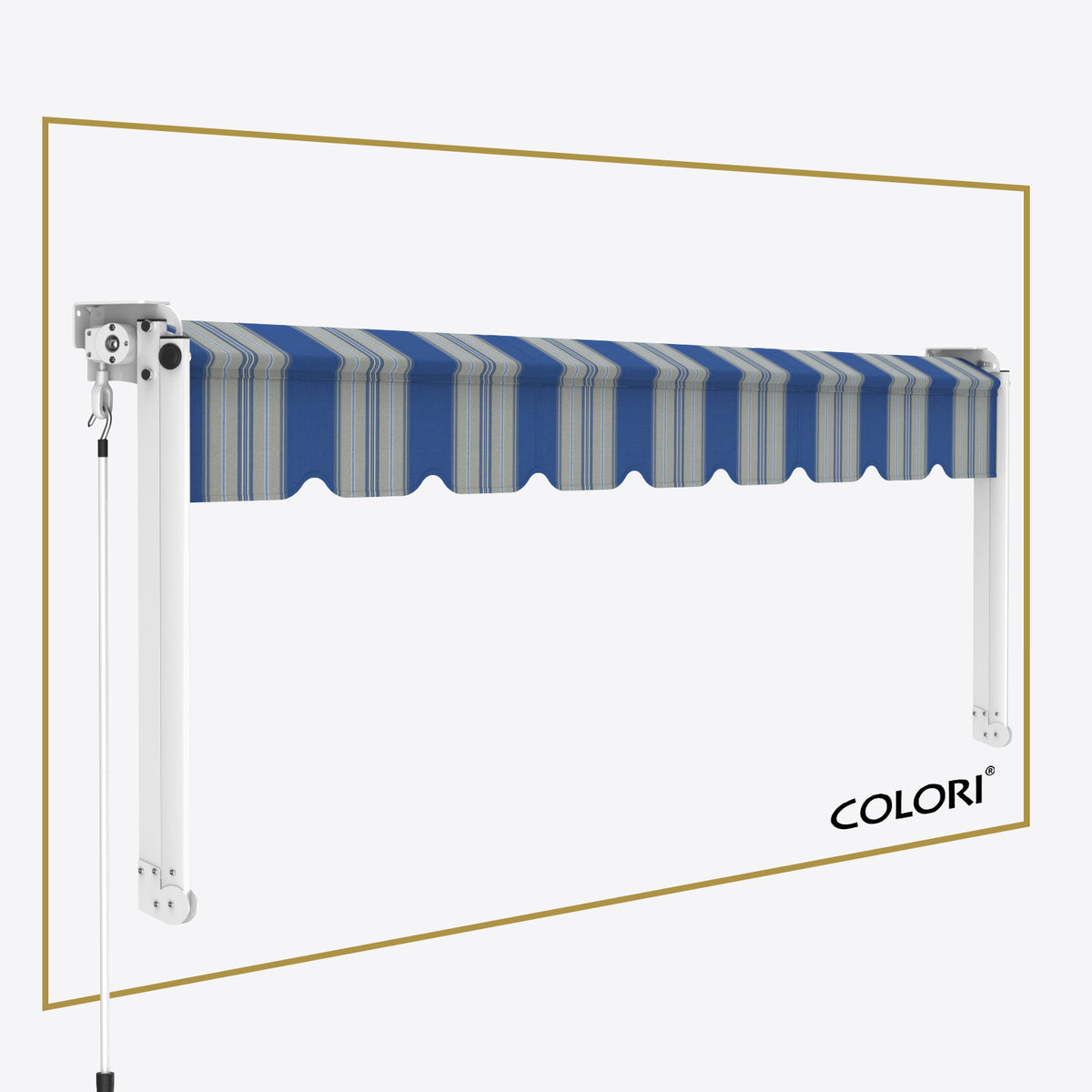 Copertină cu brațe căzătoare Clasic Marina Blue