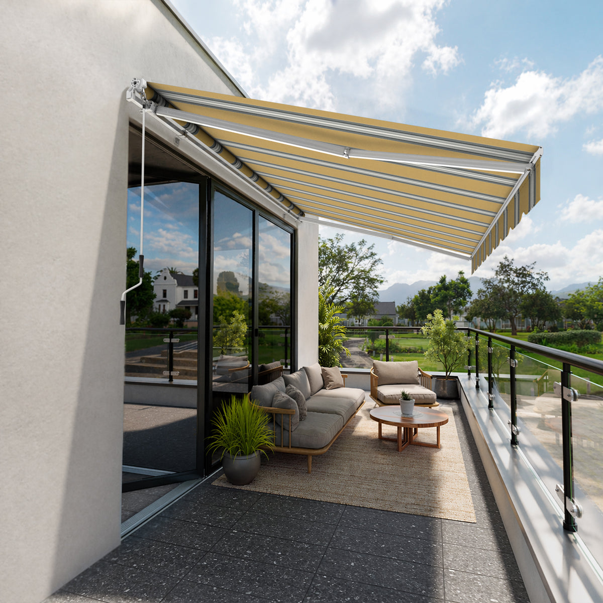 Copertină cu brațe articulate ECO Mustard Grey