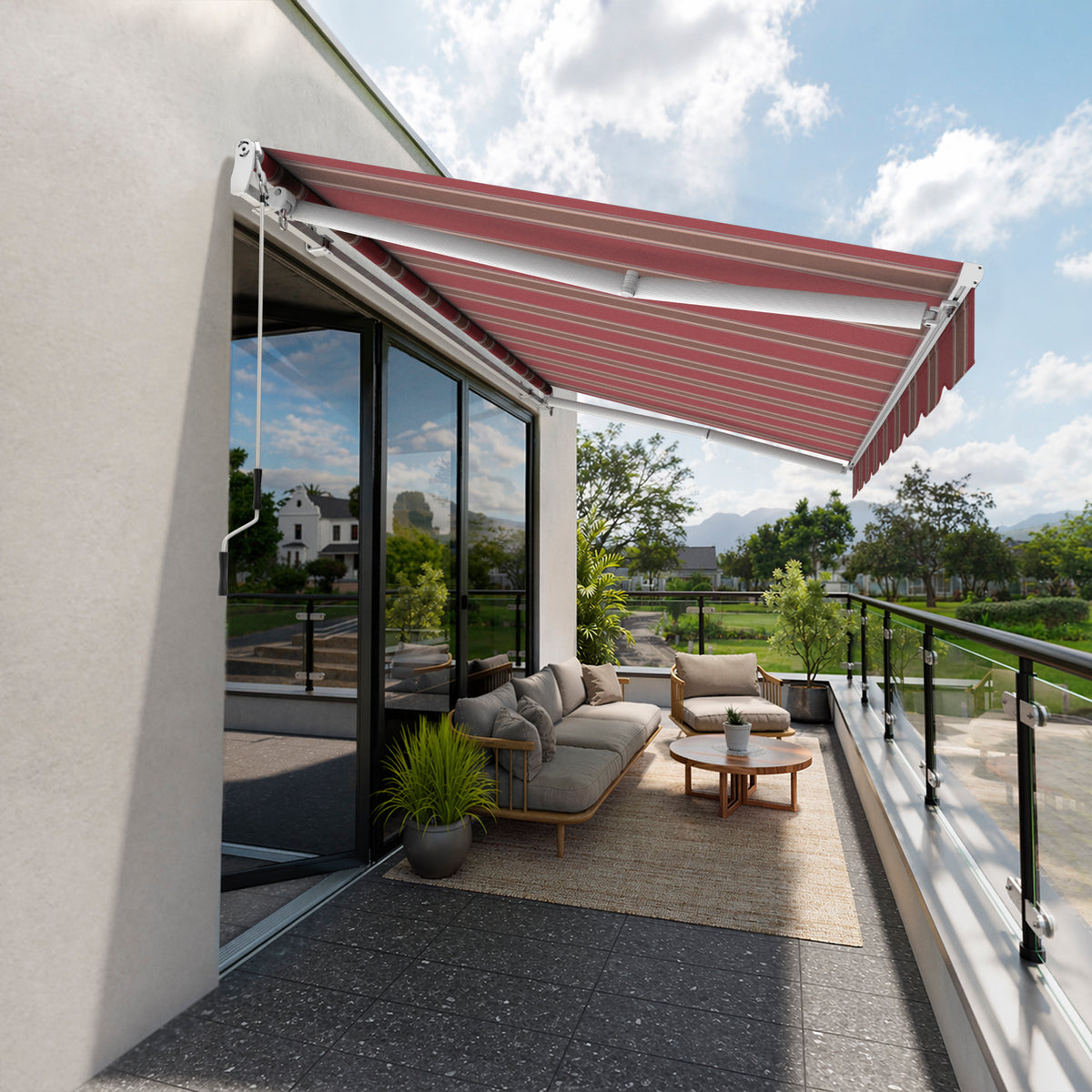 Copertină cu brațe articulate Mono Fancy Red