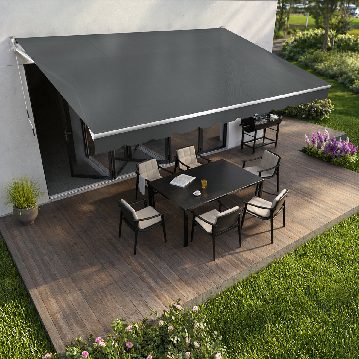 Marchiză cu brațe retractabile standard Dark Grey