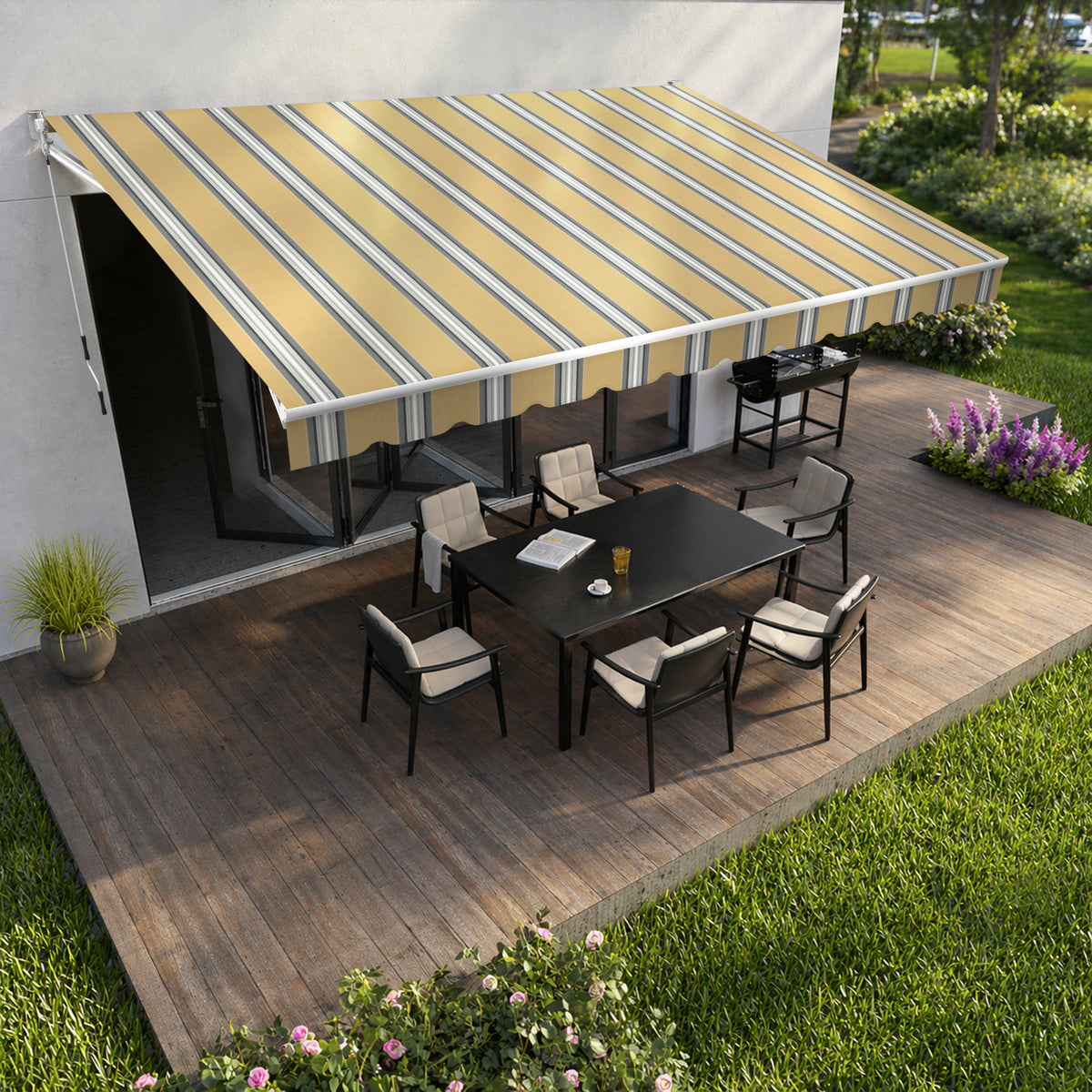 Copertină cu braț retractabil standard Mustard Grey